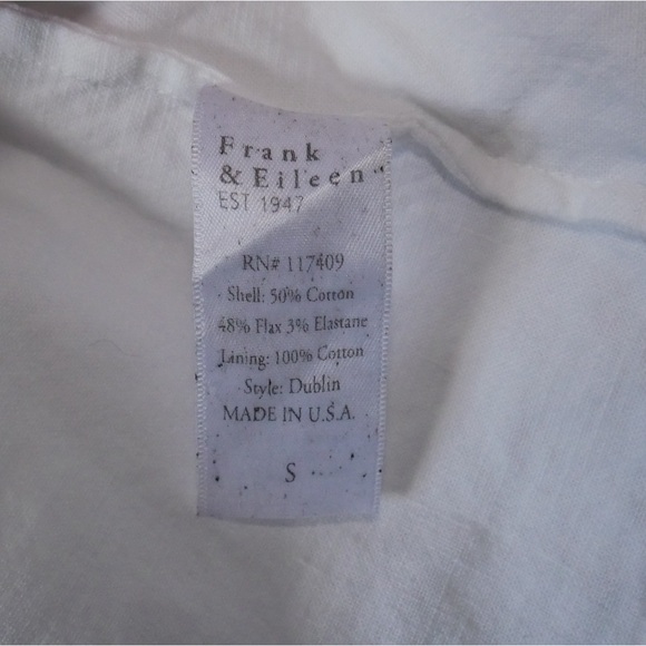 Frank & Eileen White Dublin Tailored Blazer in Italian Performance Linen small - Picture 9 of 9